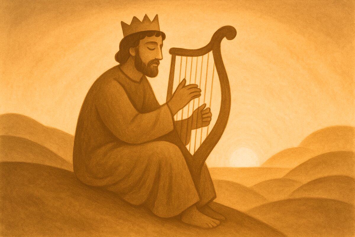 Le roi David en prière