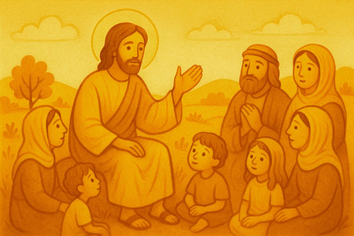 Jésus enseignant une prière simple, humble et confiante